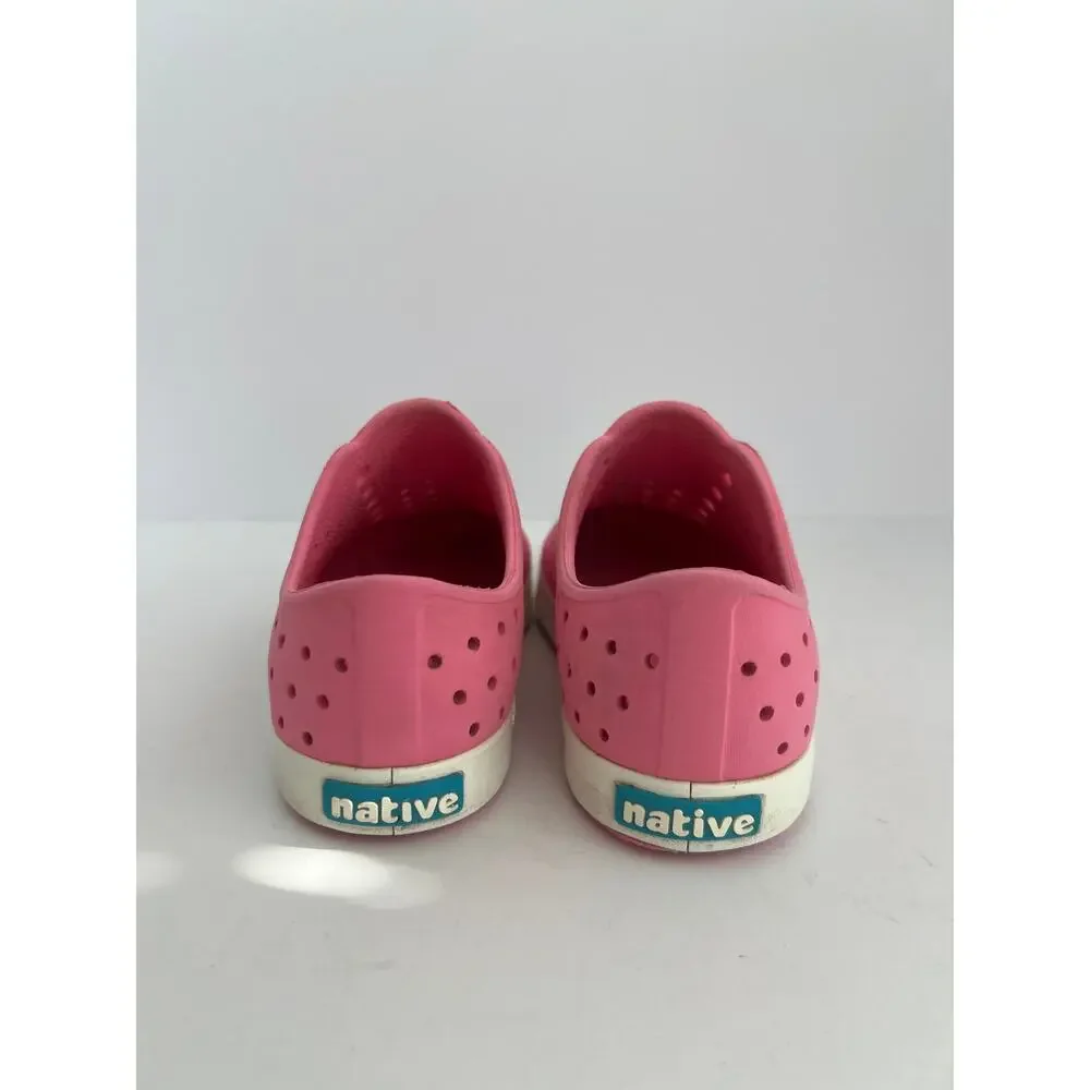 Native Shoes Kids Jefferson Pink Perforated Slip On Water Shoes Size C13